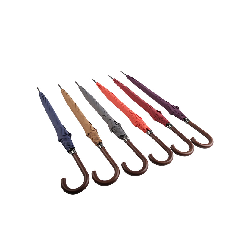 Donkerpaarse Pillar Pongee Rechte paraplu-0E6B0146