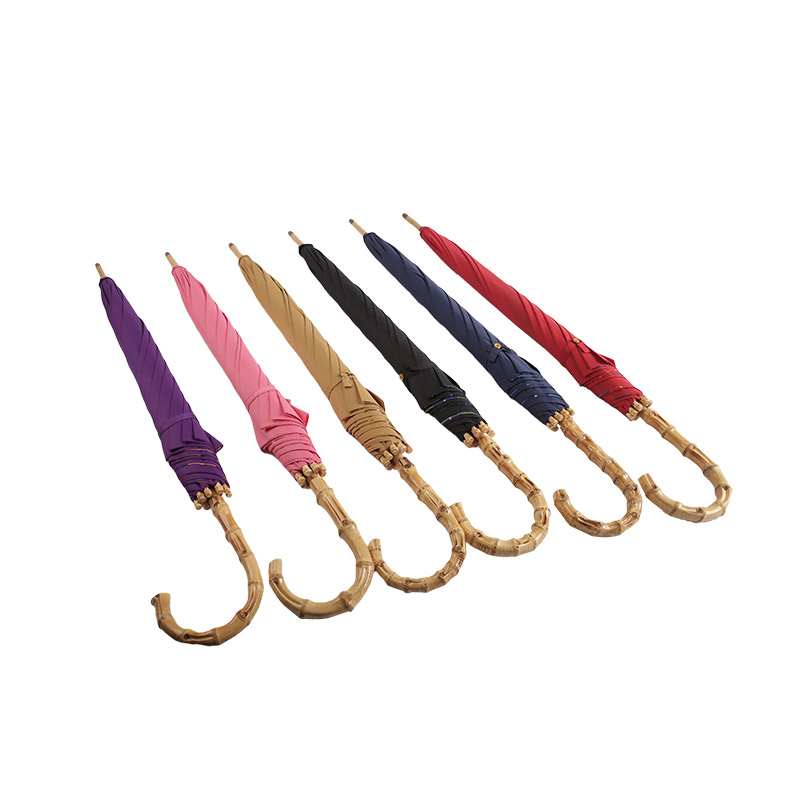 Donkere winddichte pongee, dubbellaagse rechte paraplu-0E6B0159