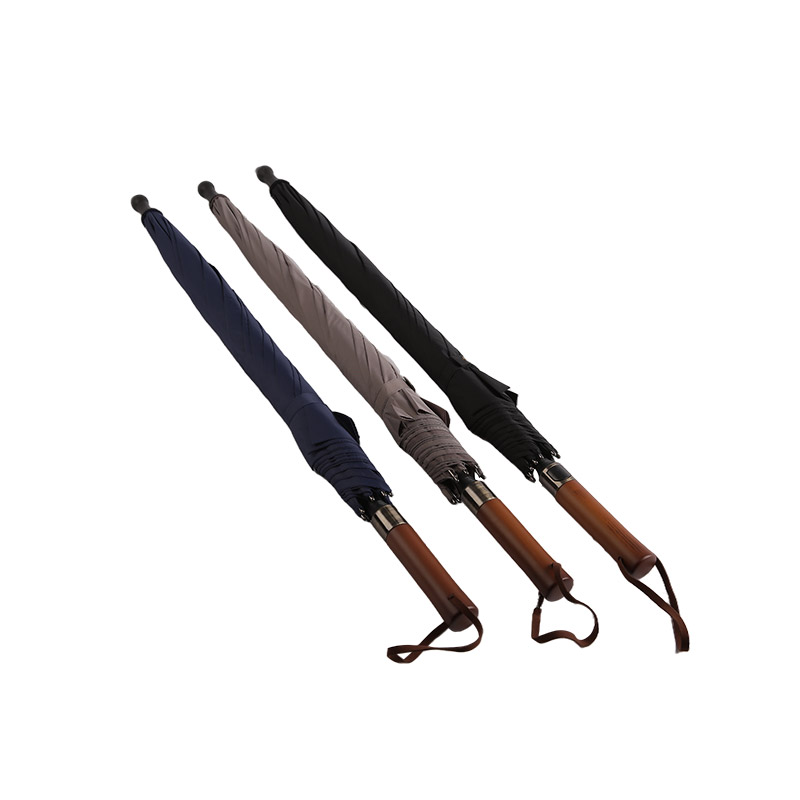 Zwarte High-end Pongee Rechte paraplu-0E6B0213