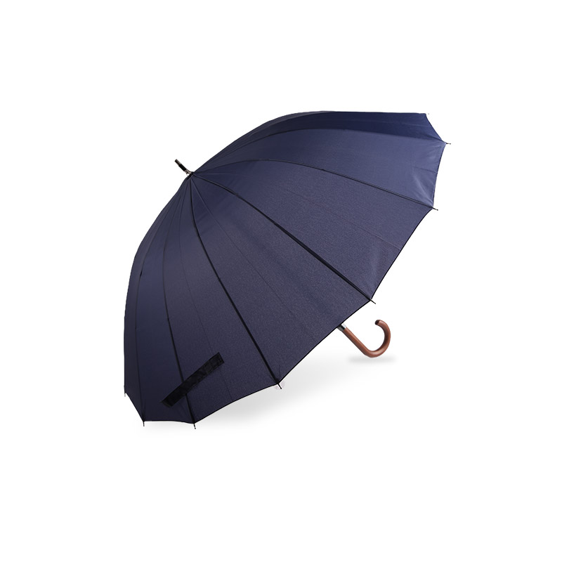 Dome Pure handmatige houten handgreep pongee rechte paraplu-0E6B0247