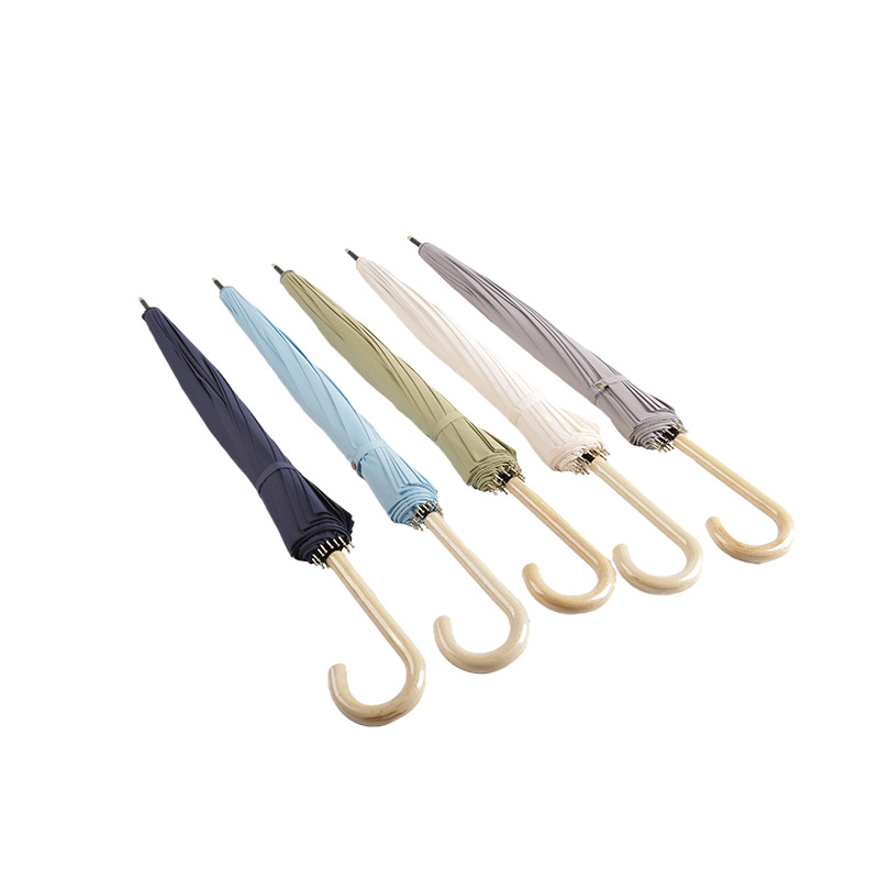 Lichte Pongee Rechte paraplu in Britse stijl - 0E6B0259