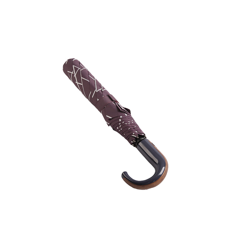 Geometrische patronen Pongee Tweevoudige paraplu-0E6B0412