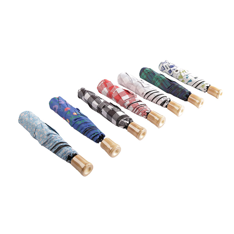 Mini Meerdere Patronen Pongee Met Gecoate Drievoudige paraplu-0E6B0423