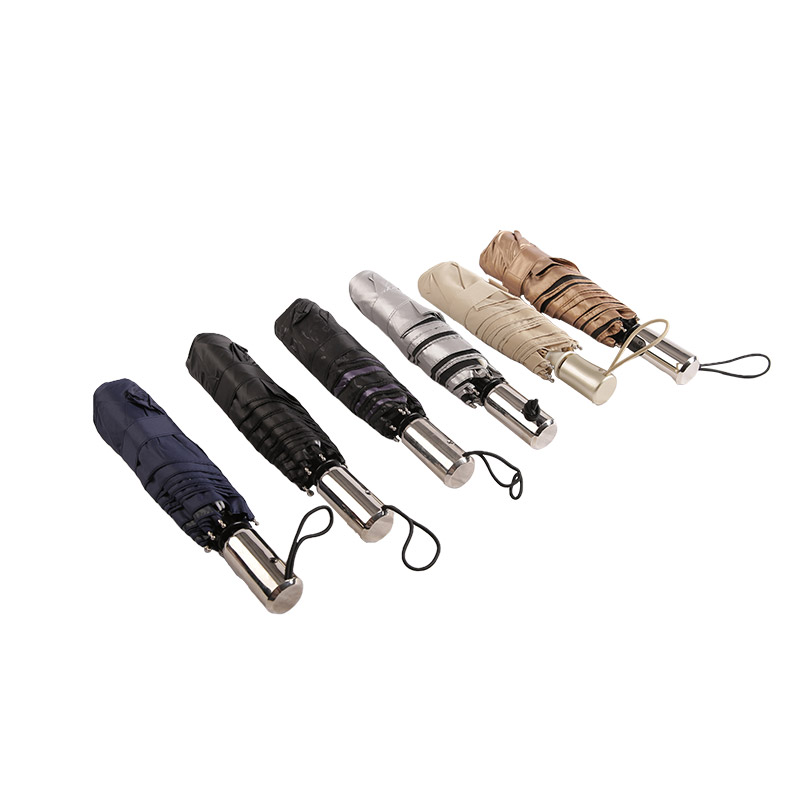 Apricot Atmosphere Pongee Drievoudige paraplu-0E6B0465