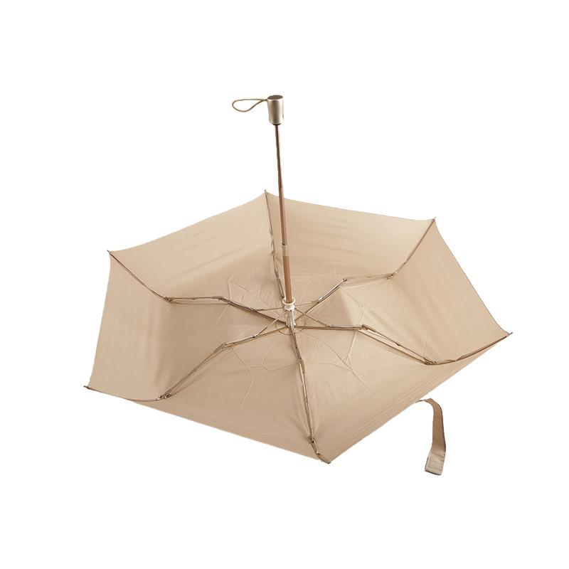 Apricot Atmosphere Pongee Drievoudige paraplu-0E6B0465