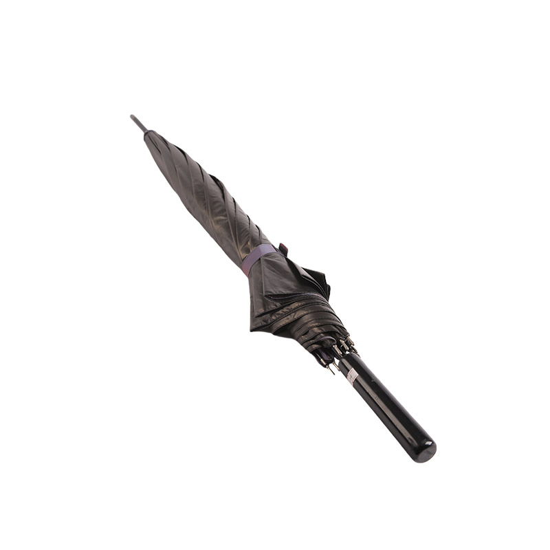 Zwart Xibe-type pongee met zwarte gecoate + polyester rechte paraplu-0E6B0698