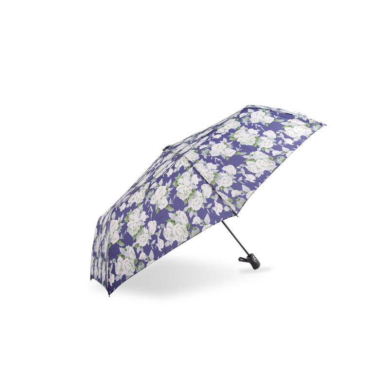 Vintage Star Print Pongeer Drievoudige paraplu-0E6B0757