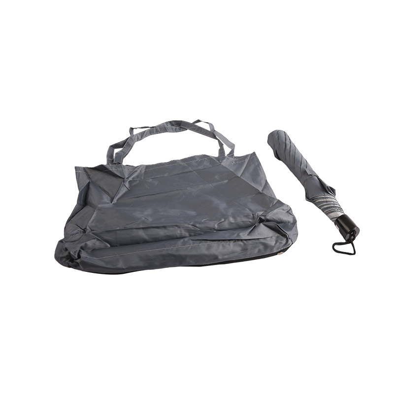 Eenvoudige Puur Zilveren Metalen Tweevoudige paraplu-0E6B0782